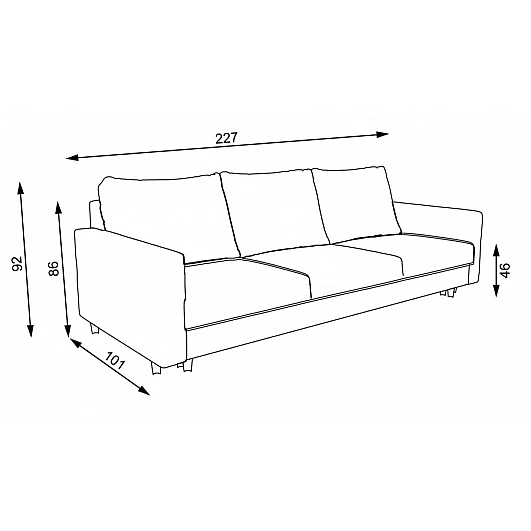 Dīvāns "Milano" 227x86x101