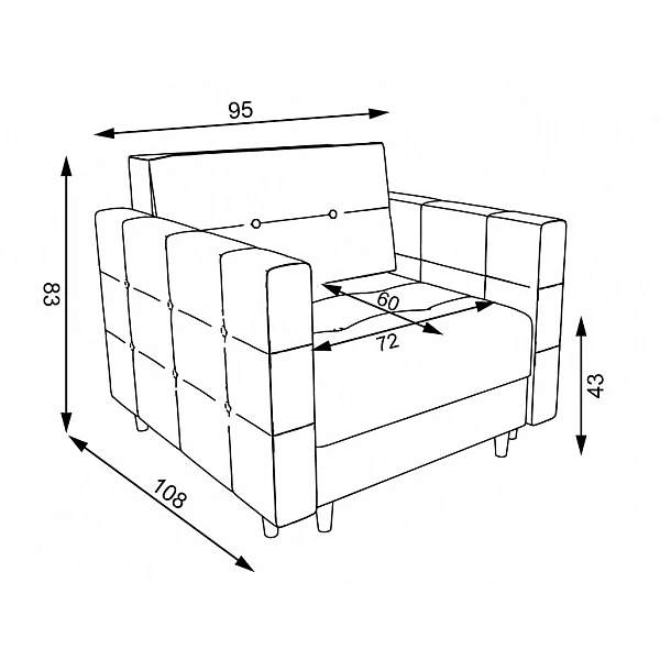 Krēsls "Paris" 95x83x108
