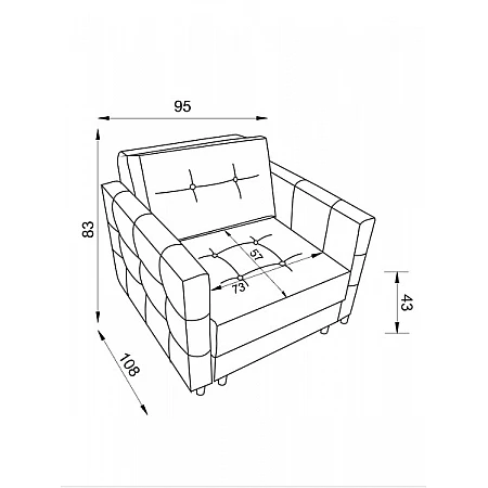 Izvelkams krēsls "Paris" 95x83x108