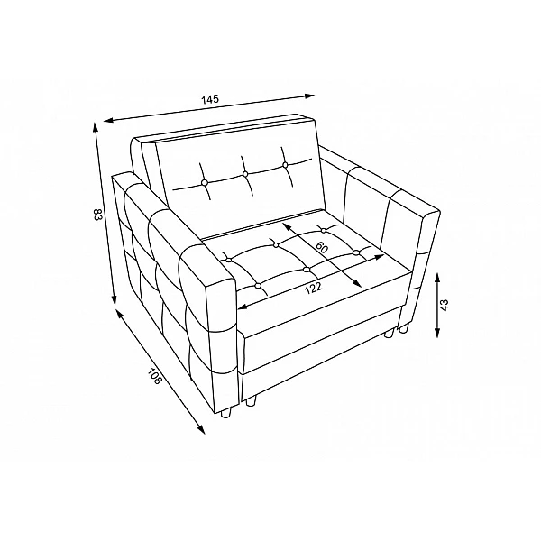 Krēsls "Paris" 145x83x108
