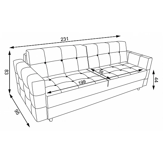 Dīvāns "Paris" 231x83x95