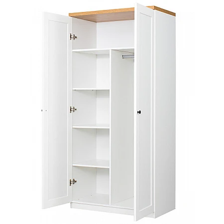 Double-door wardrobe with shelves 