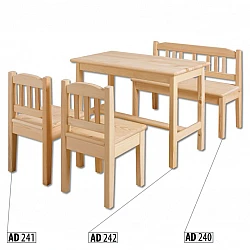 Wooden Children's Table – Alder Colour (Pine Wood) 75x48x40 cm