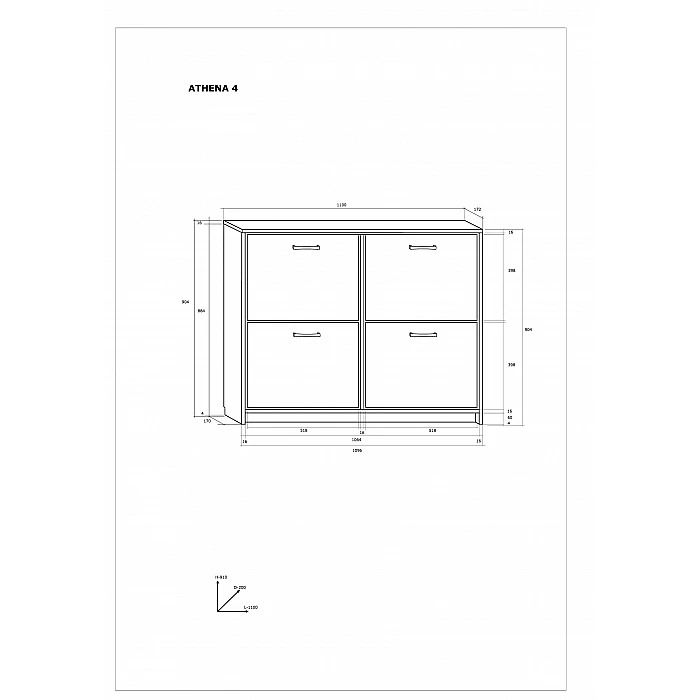 Apavu plaukts "ATHENA" 110x90.4x17.2