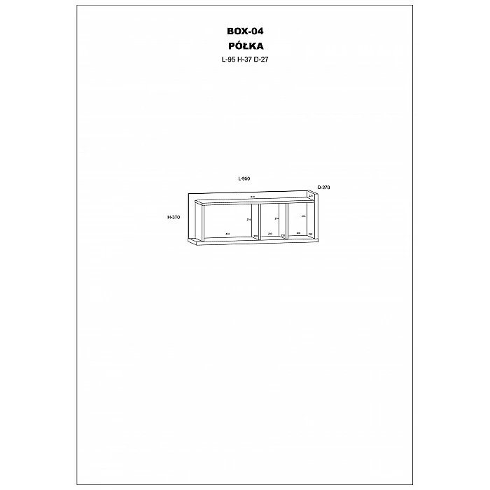 Plaukts "BOX" 95x37x27
