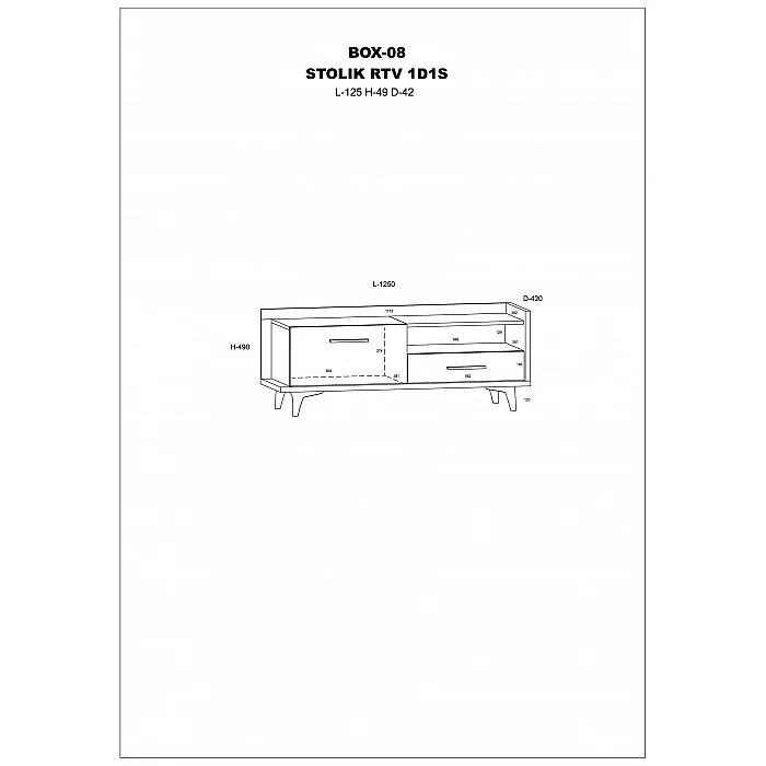 TV galds "BOX" 125x49x42