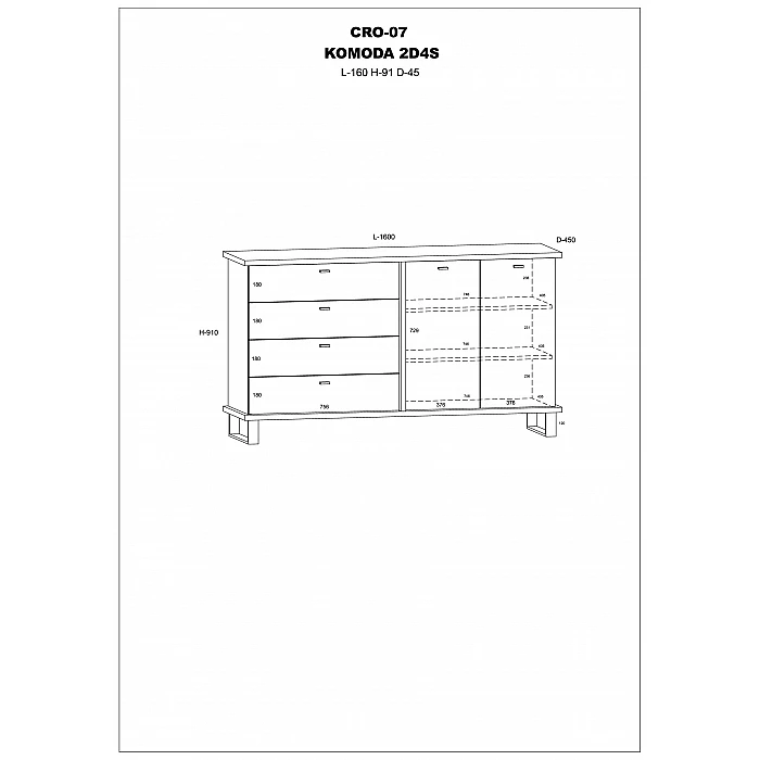 Kumode "CROSS" 160x91x45