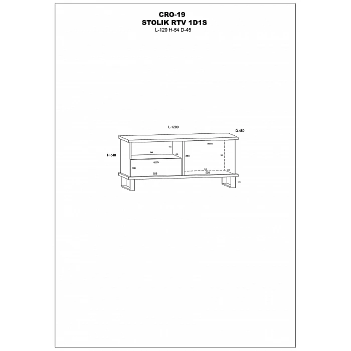 TV galds "CROSS" 120x54x45