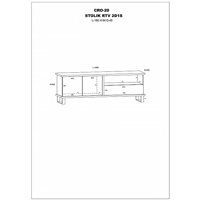 TV galds "CROSS" 160x54x40