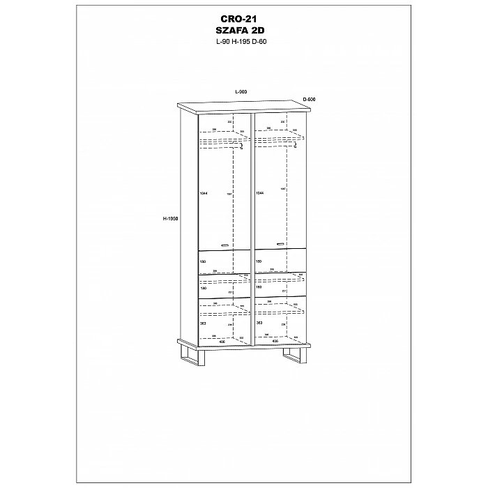 Skapis "CROSS" 90x195x60