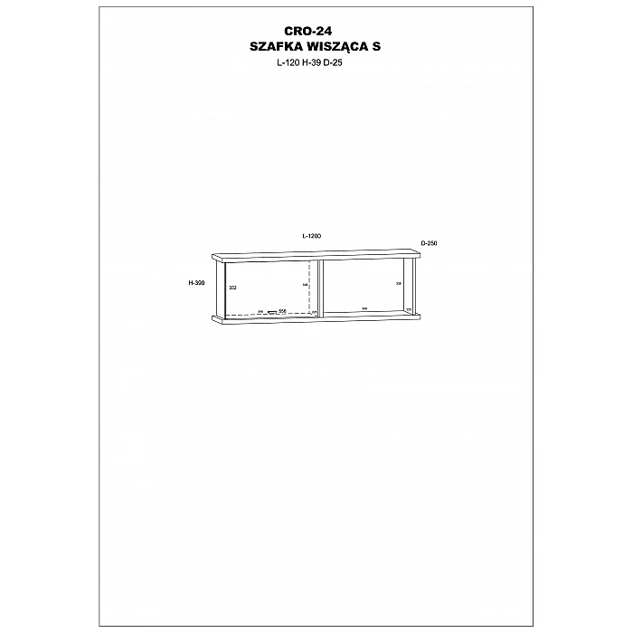 Piekarināms skapis "CROSS" 120x39x25