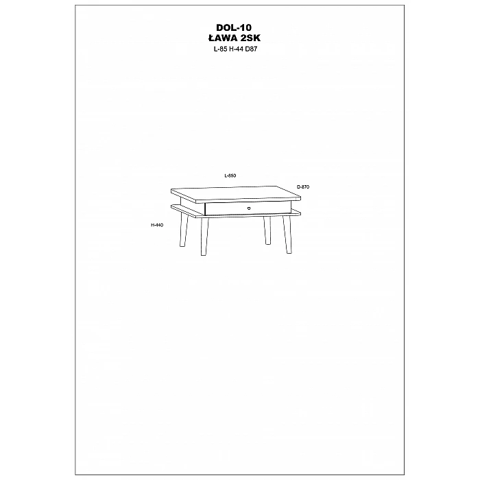 Журнальный стол DOLCE (глянцевый) 85x44x87