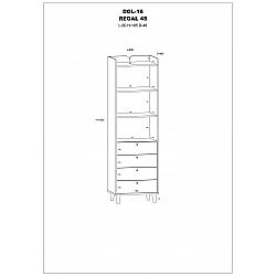 Plaukts "DOLCE" (glancēts) 60x195x46