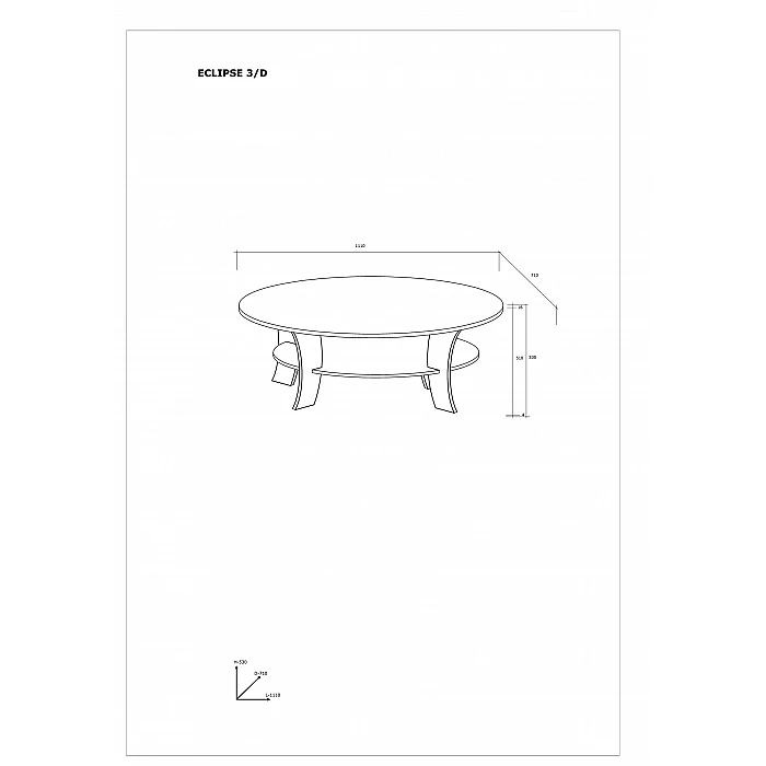 Žurnālgalds "ECLIPSE" 110x53x71