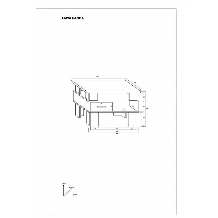 Žurnālgalds "GAMMA" 80x52x80