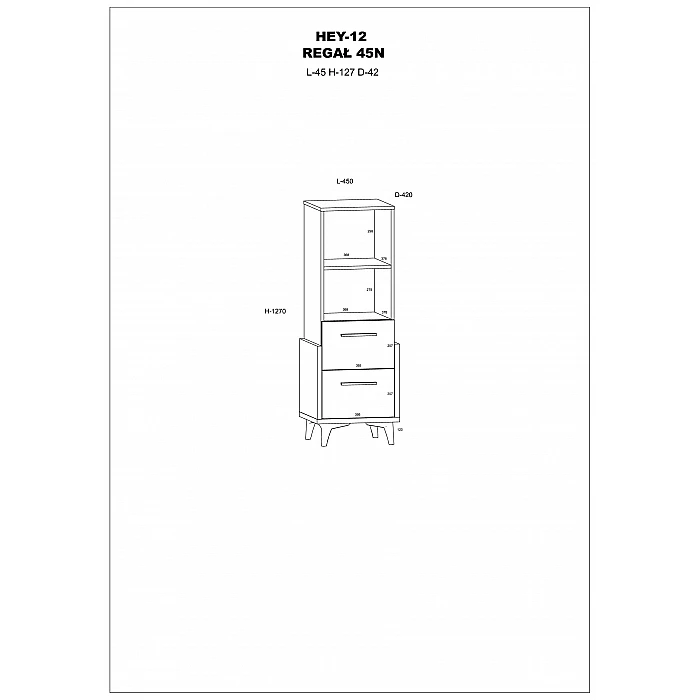 Plaukts "HEY" 45x127x42
