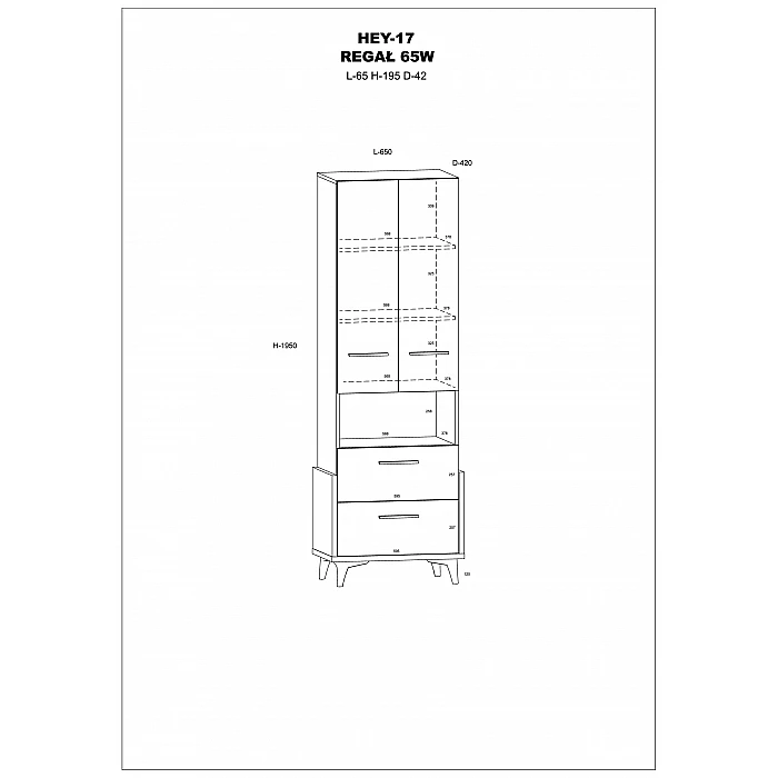 Plaukts "HEY" 65x195x42