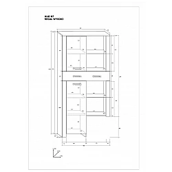 Plaukts "HUGO" 90x194.4x37.6