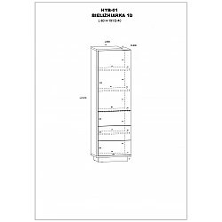 Plaukts "HYBRID" 60x191x40