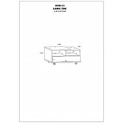 Кофейный стол «HYBRID» 90x47x90