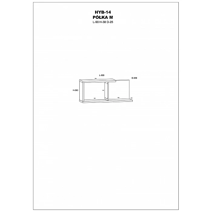 Piekarināms plaukts "HYBRID" 90x38x25