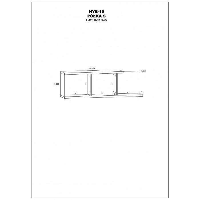 Piekarināms plaukts "HYBRID" 120x38x25