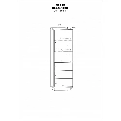 Plaukts "HYBRID" 60x191x40