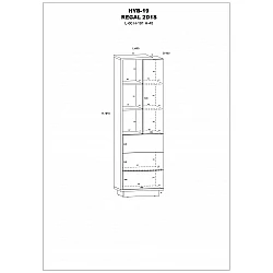 Plaukts "HYBRID" 60x191x40