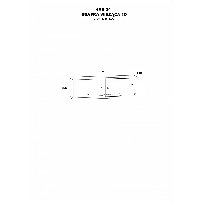 Piekarināms plaukts "HYBRID" 120x38x25