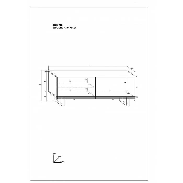 TV galds "KING" (glancēts) 140x53x36