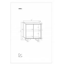 Kumode "KING" (glancēts) 80x90x36