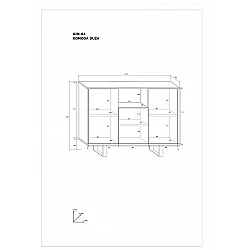 Kumode "KING" (glancēts) 120x90x36