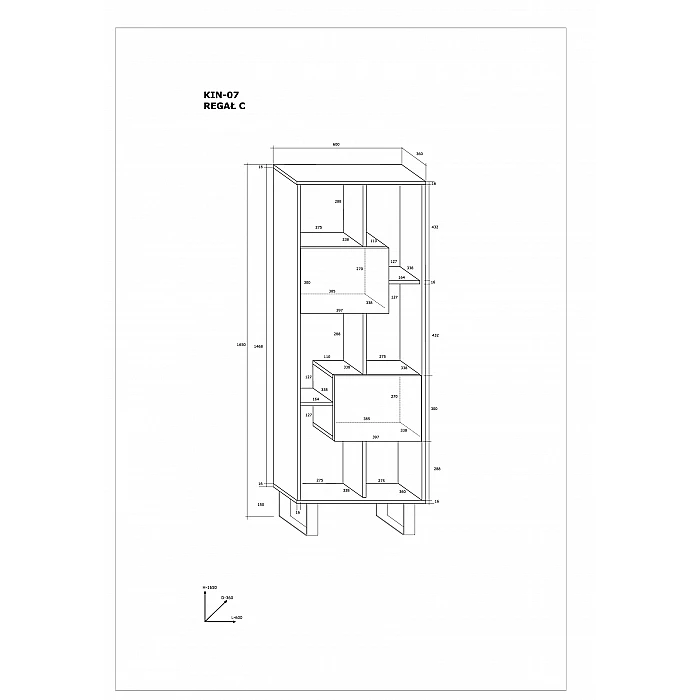 Plaukts "KING" (glancēts) 60x165x36