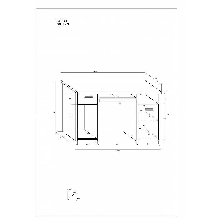 Datorgalds "KITTY" 125x75x55