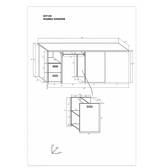 Datorgalds "KITTY" 191x79.2x55