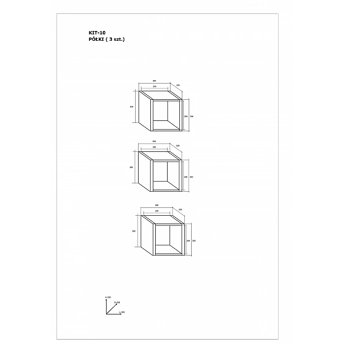 Piekarināms plaukts  "KITTY" (3gb) 30x30x22