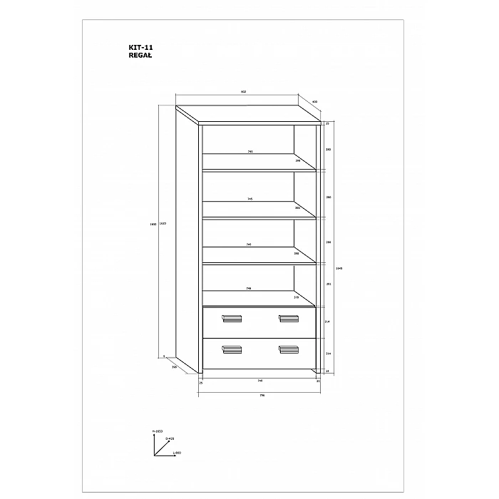 Plaukts "KITTY" 80.2x165x40