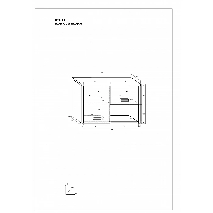 Piekarināms plaukts "KITTY" 90.2x59.9x30.2