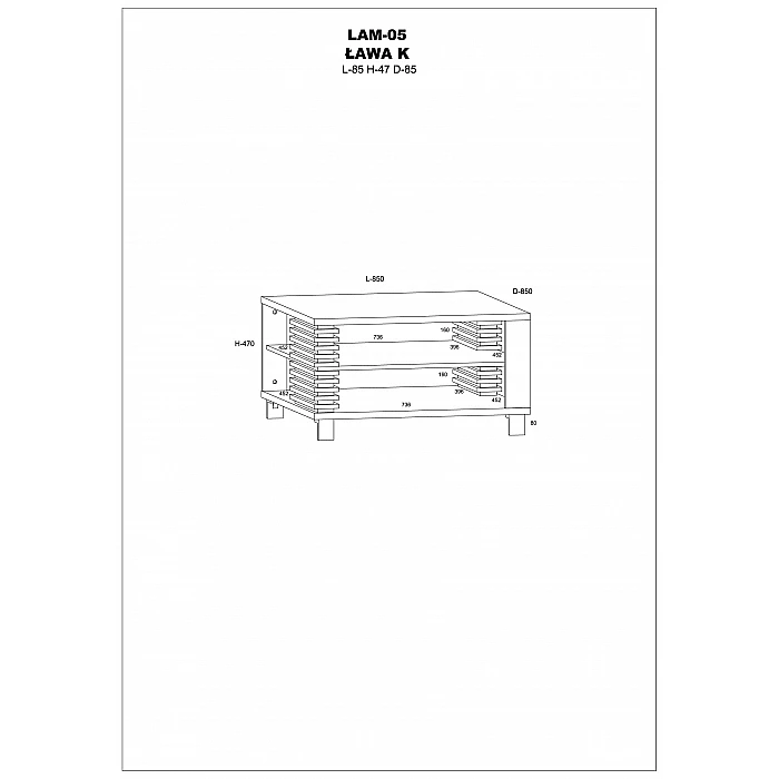 Журнальный стол «LAMIR» 85x47x85
