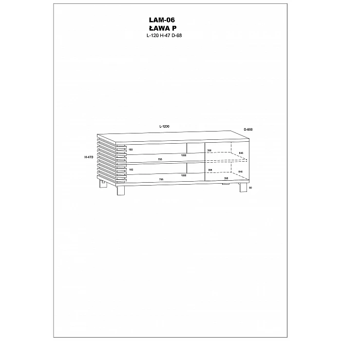 Журнальный стол «LAMIR» 120x47x68