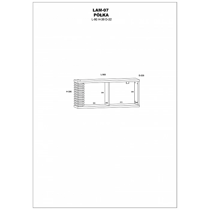 Piekarināms plaukts "LAMIR" 90x39x22