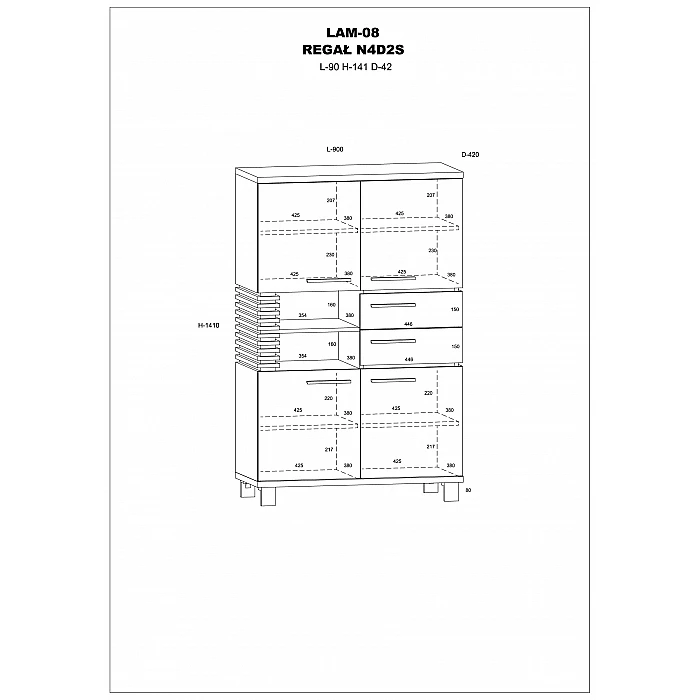 Plaukts "LAMIR" 90x141x42