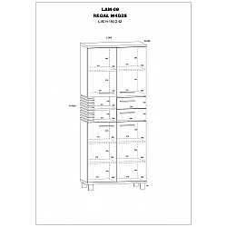 Plaukts "LAMIR" (glancēts) 80x190x42