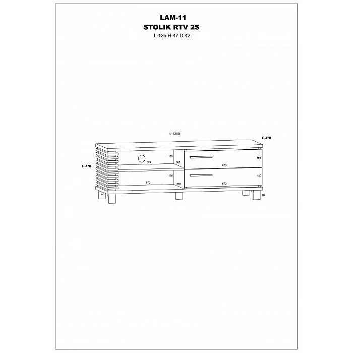 TV galds "LAMIR" 135x47x42