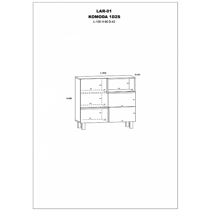 Kumode "LARS" 100x90x42