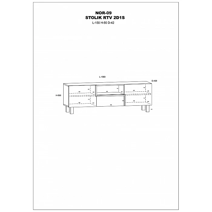 TV galds "LARS" 150x50x42