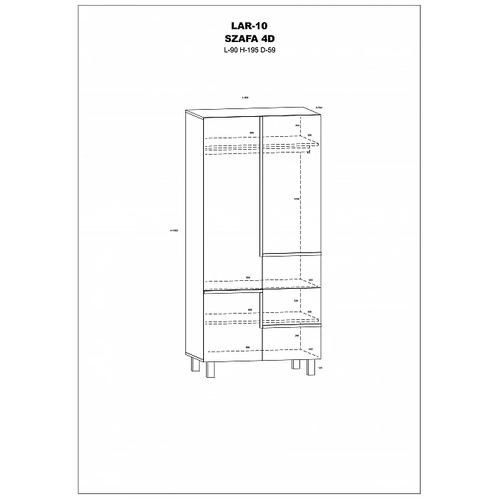 LARS Wardrobe 90x195x59 cm