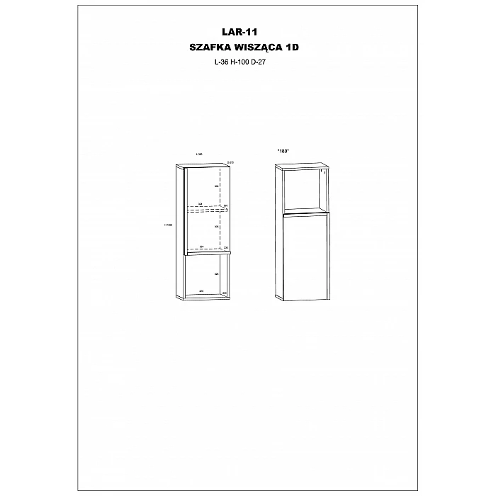 Piekarināms plaukts "LARS" 36x100x27