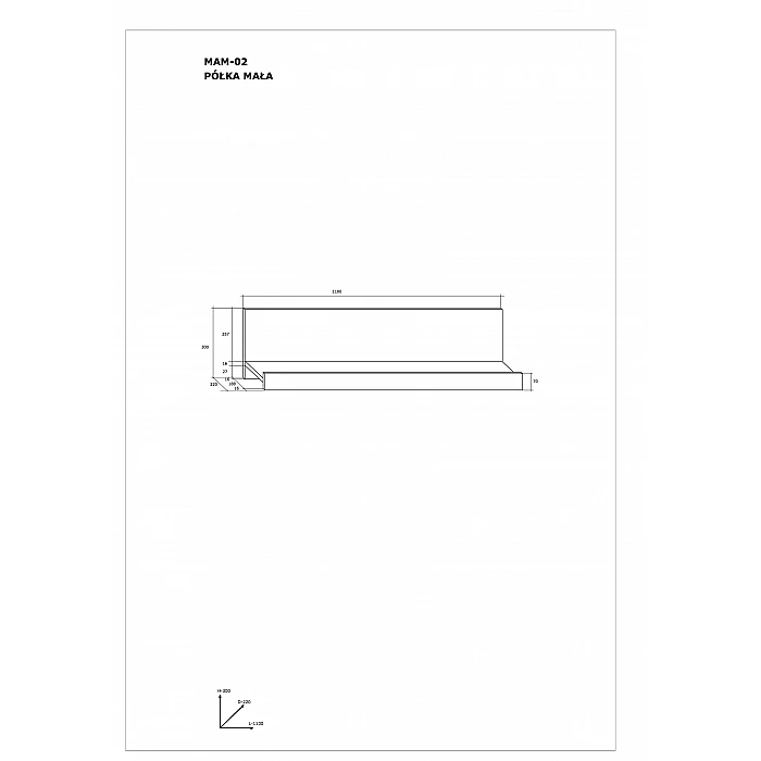 Настенный подвесной шкаф MAMBA 110x30x22