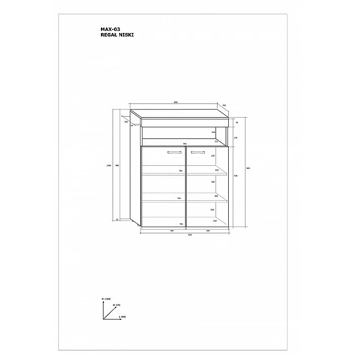 Plaukts "MAX" (glancēts) 80x100x35